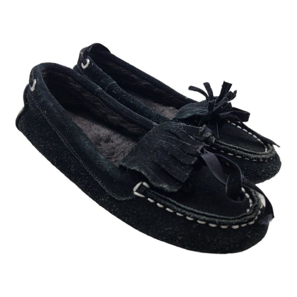 Sperry Top Sider Holly Shoes Womens Sz 6M Suede Black Loafer Moccasin